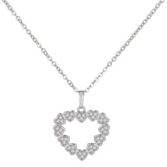 IR cubic zirconia big heart pendant necklace wholesale cheap sale