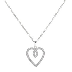 Classic cubic zirconia jewelry heart shape crystal pendant necklace wholesale