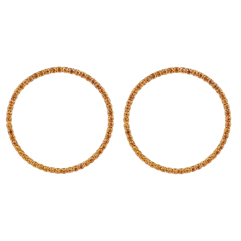 Round Hoop Earrings Rhinestone, 11 Colors