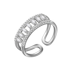 Ring Adjustable Diamond White Gold Plated CZ for Wedding