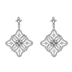 Danlge Earrings Delicate Flower Shape Crystal Cubic Zirconia for Women