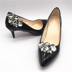 1 Pair Rhodium Rhinestone Crystal Bridal Shoe Clips-sc0007