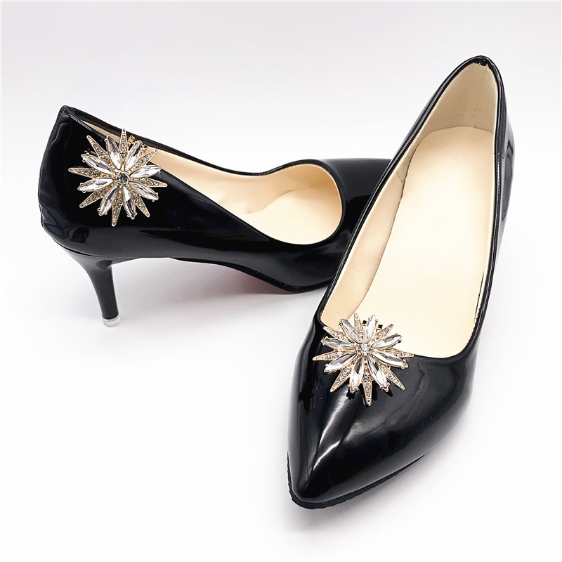 1 Pair Flower Rhinestone Crystal Bridal Shoe Clips-sc0029
