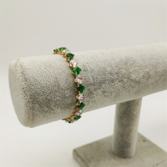 Bracelet Emerald Cut Square Crystal Cubic Zirconia Coil Bangle
