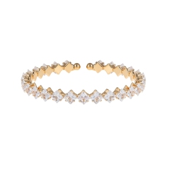 Coil Bangle Bracelet Cheap Cubic Zirconia Square Crystal