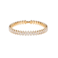 Crystal Cubic Zirconia Bangle Coil Bracelet Horse Eyes for Wedding