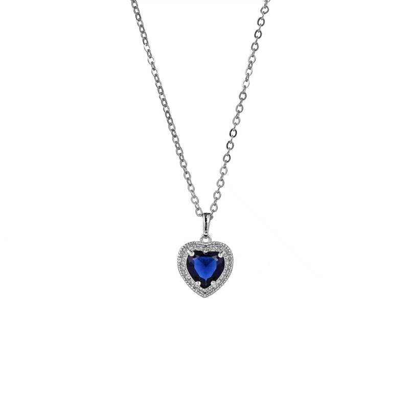Cubic Zirconia Necklace with Small Heart Pendant