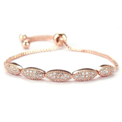 Hot Sale Oval Cubic Zirconia Slider Bracelet Wholesale