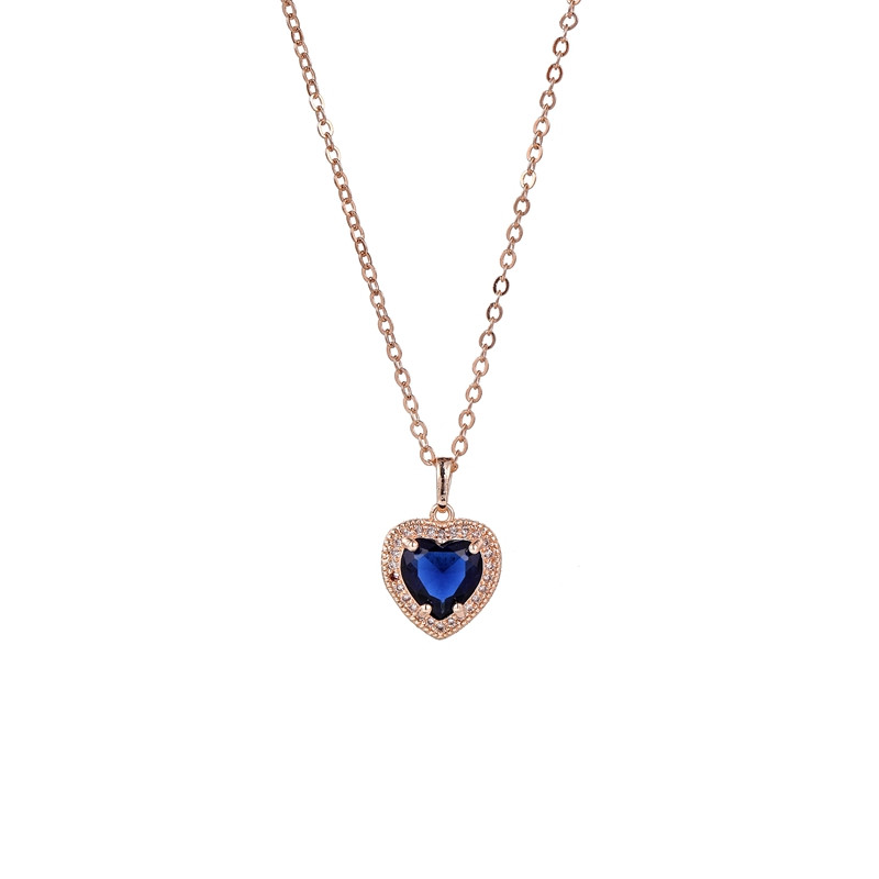 Cubic Zirconia Necklace with Small Heart Pendant