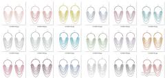 Dangle Earrings Crystal Rose Gold Opal, 18 Colors