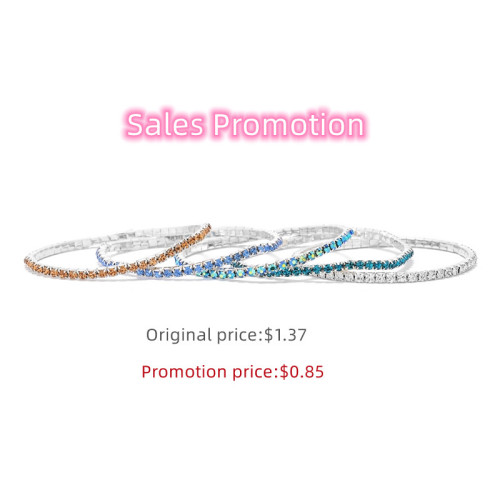 Promotion -Rhinestone Stretch Bracelet-5pcs/set