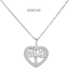 #Cubic Zirconia Heart Cross Pendant Necklace with Creative Design-Wholesale