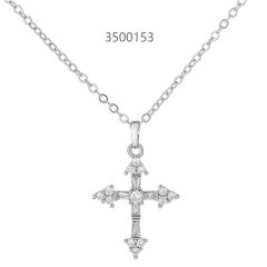 #Classic and Simple Design Cubic Zirconia Cross Pendant Necklace Wholesale