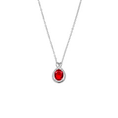 #Exquisite Red Round Zircon Pendant Necklace Wholesale, Custom stone colors