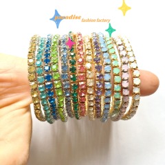 Customized 3.5MM Rhinestone Stretch Bracelets wholesale-Multiple colors combinations