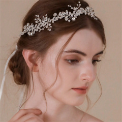 Pearl and rhinestone headband for bridesmaids and brides, garland hair accessories jewelry Wholesale, Custom stone colors