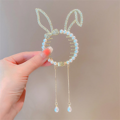 Children's bun hair, rhinestone hair clips, pearl tassel hair accessories jewelry wholesale