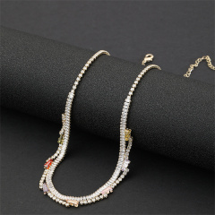 Exquisite Colored Zircon Necklace Women Choker Cubiz Zirconia Jewelry - customizable zircon color