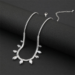 Colored horse eye zircon necklace, customizable stone color