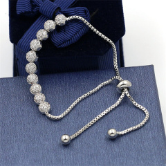 High-end Ladies' Cubic Zirconia Ball Slider Bracelet Factory Wholesale