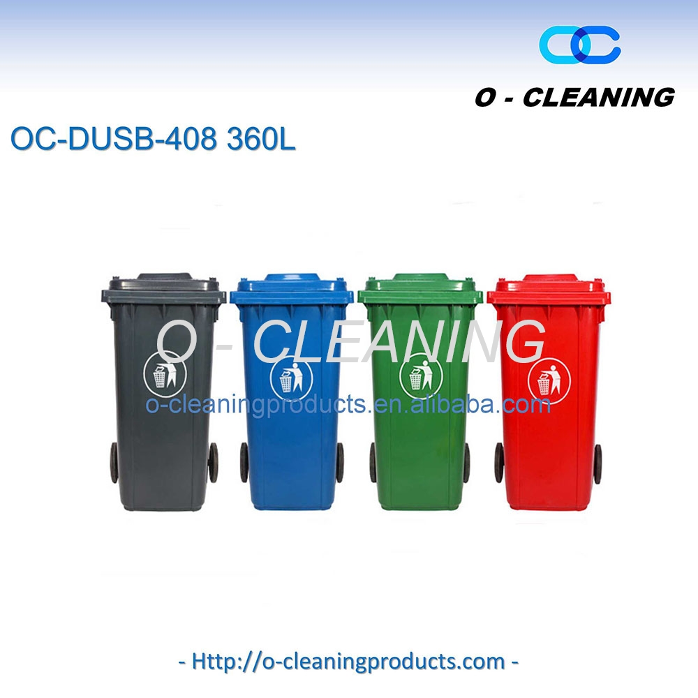 Colorful 100L/120L/240L/360L Sanitary Trash Can Wheeled Garbage