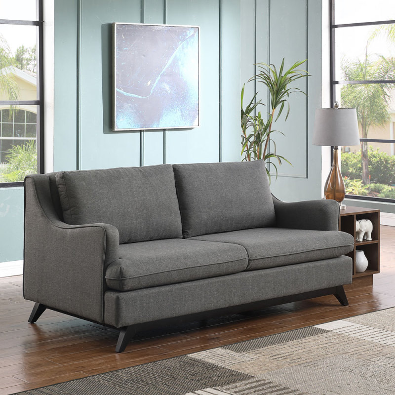 Dusty Grey Linen two-seater sofa