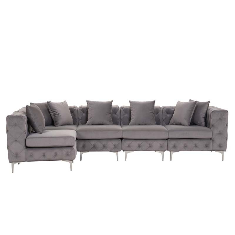 Modular Sectional Sofa L Shape Sofa with Reversible Chaise-Grey