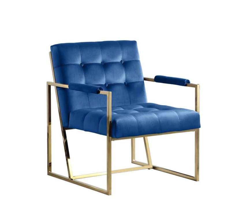 Luxury Chair for Living Room Accent Chair with Golden Metal Frame