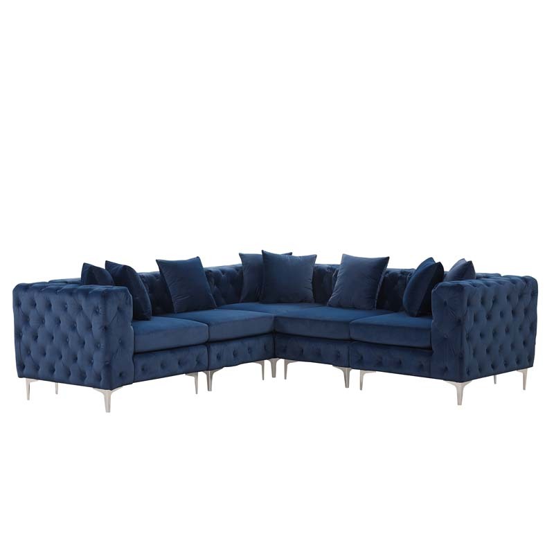 Modular Sectional Sofa L Shape Sofa with Reversible Chaise-Blue