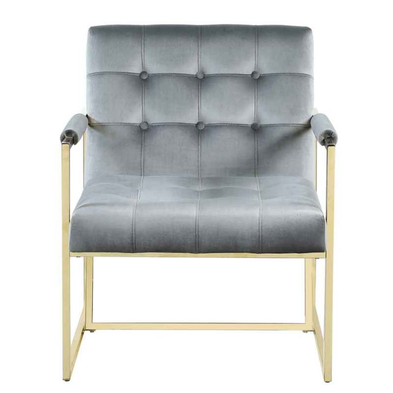 Luxury Chair for Living Room Accent Chair with Golden Metal Frame