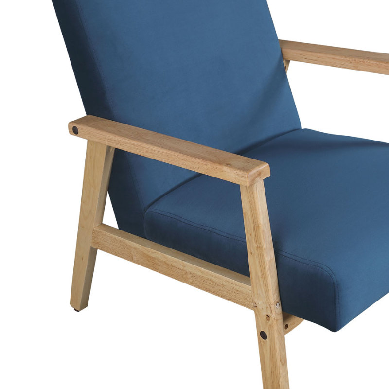 Morden Fort Mid Century Armchair with Wood Frames Velvet Fabric Cushion Upholstered