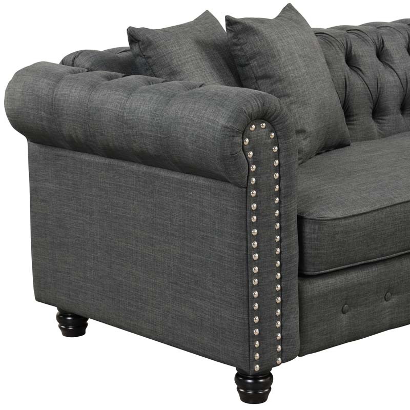 Linen Sectional sofa in Grey