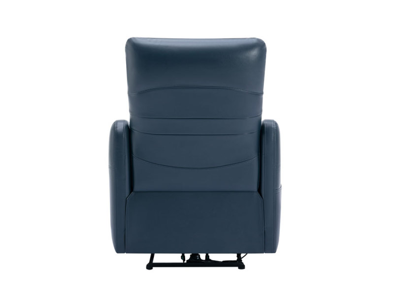 Power Recliner Chair Blue Recliners Upgraded Breathable Leatherette with USB Charge Port & Side Pockets Lumbar Pillow Included