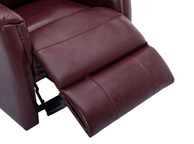 Power Recliner Chair Burgundy Upgraded Breathable Leatherette with USB Charge Port & Side Pockets