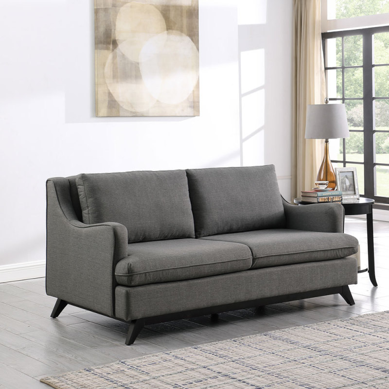 Dusty Grey Linen two-seater sofa