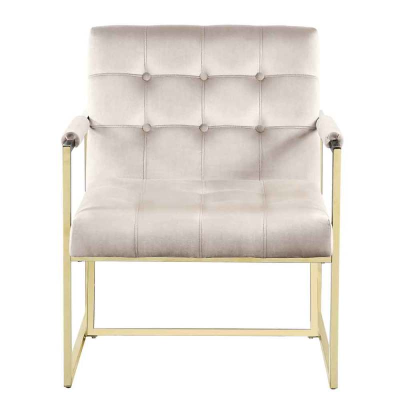 Luxury Chair for Living Room Accent Chair with Golden Metal Frame