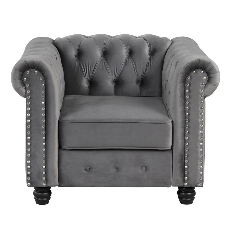 Chesterfield Furniture Sets 3 pieces - Velvet Grey