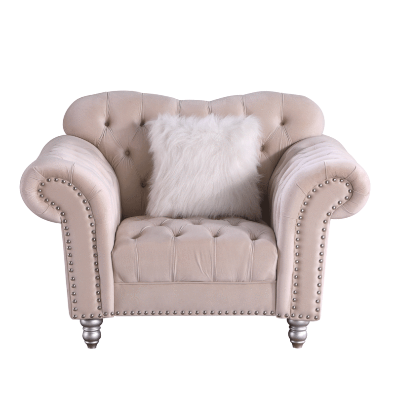 3 Pieces Luxury Classic America Chesterfield Tufted Camel Back