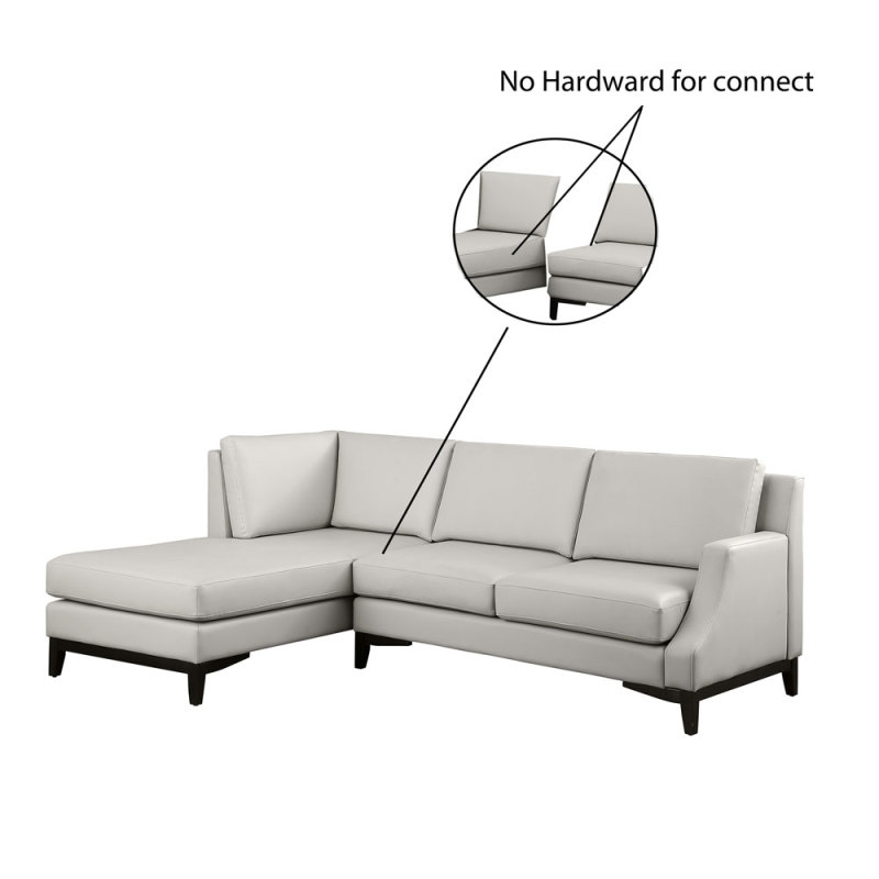 Silver Grey Sectional L Shape Sofa