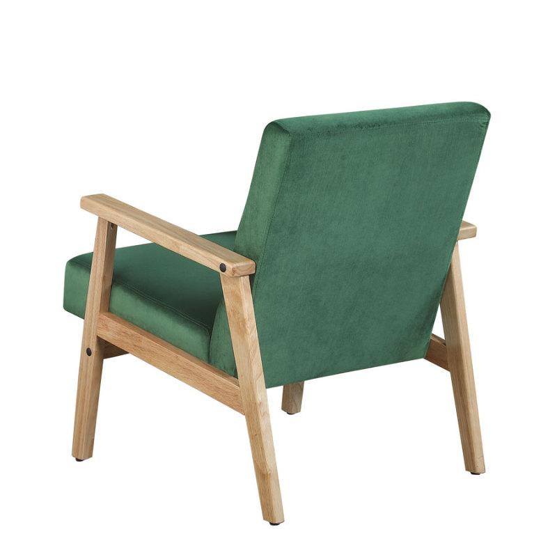 Morden Fort Mid Century Armchair with Wood Frames Velvet Fabric Cushion Upholstered