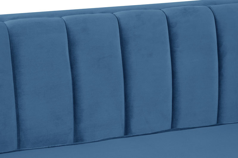Modern Channel Tufted Velvet  Sofa 3 Seater