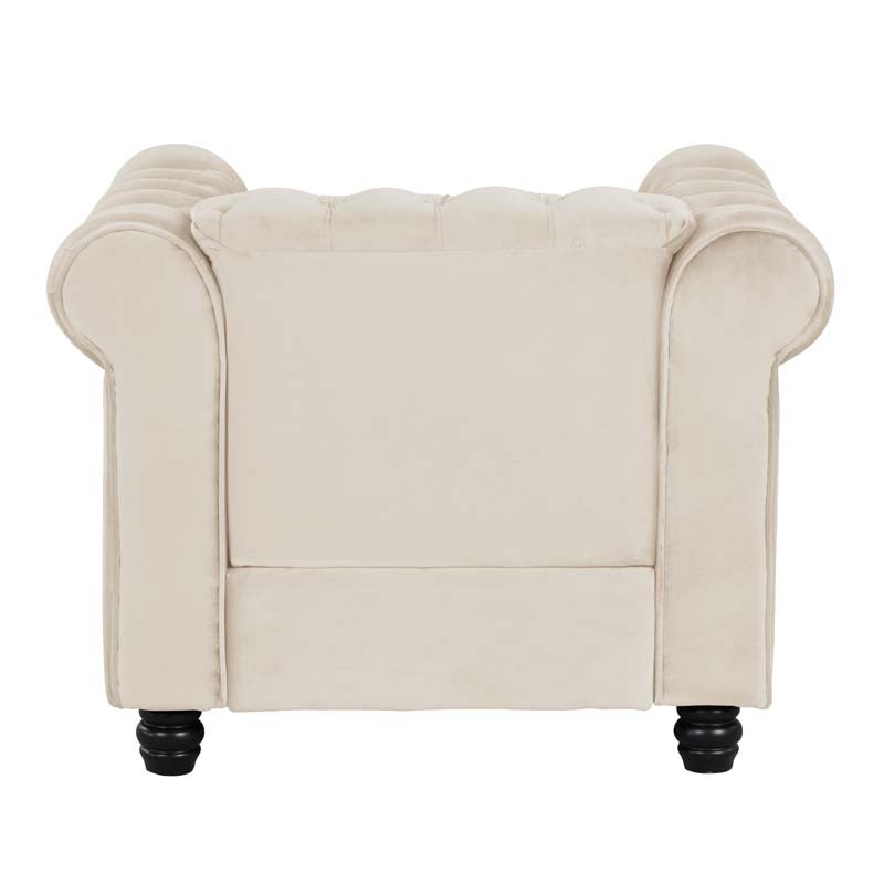 Chesterfield Furniture Chair and Sofa Sets 2 Pieces Velvet - Beige