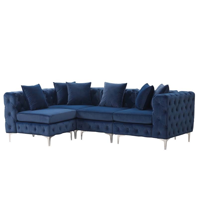 Modular Sectional Sofa L Shape Sofa with Reversible Chaise-Blue