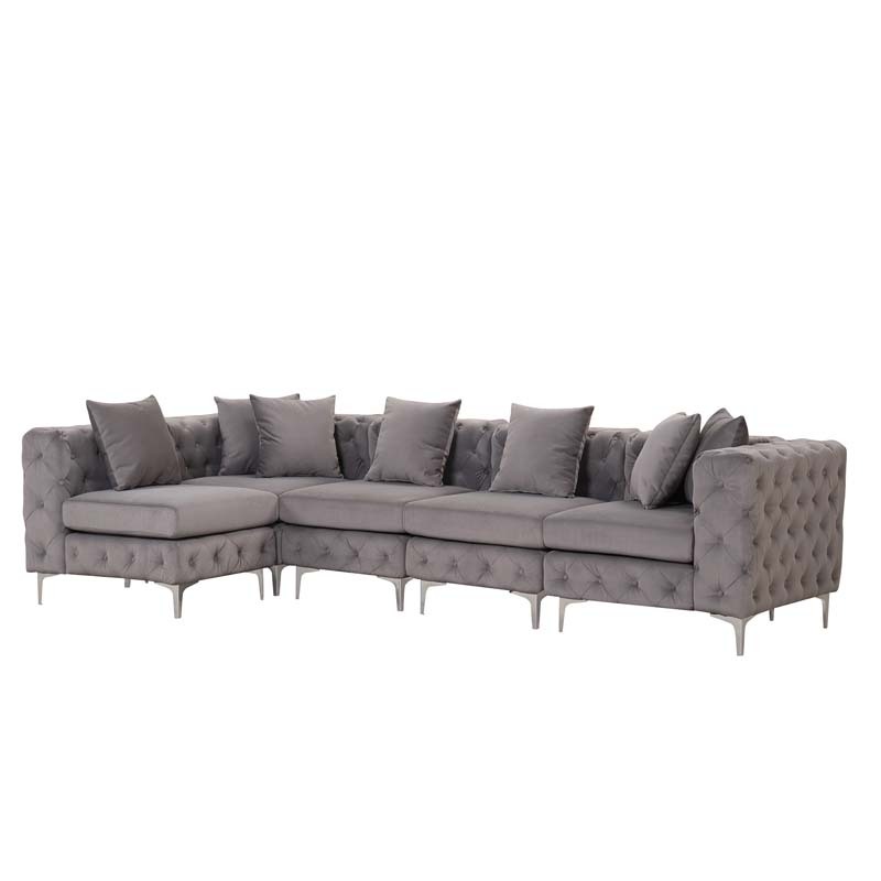 Modular Sectional Sofa L Shape Sofa with Reversible Chaise-Beige