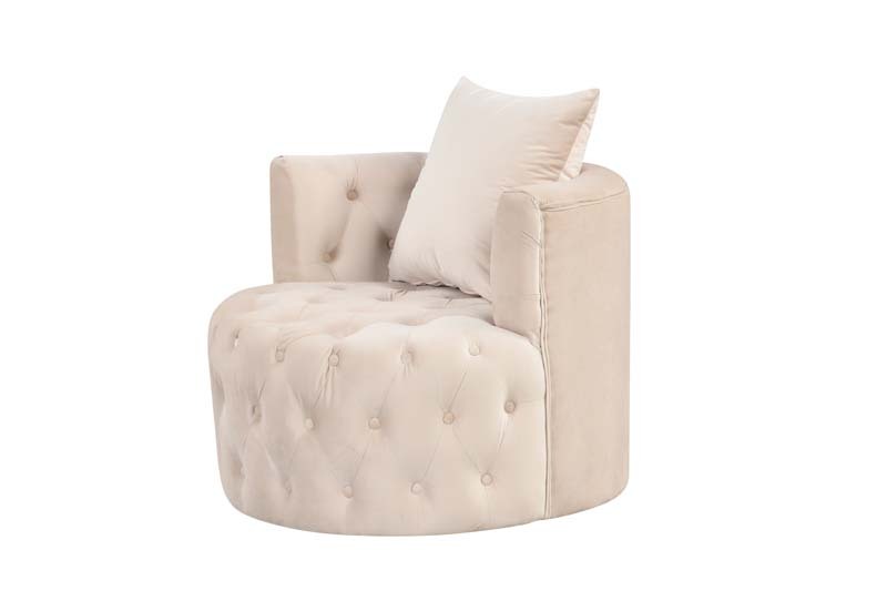 Luxurious and Unique Velvet Chair with Tufted Cushion