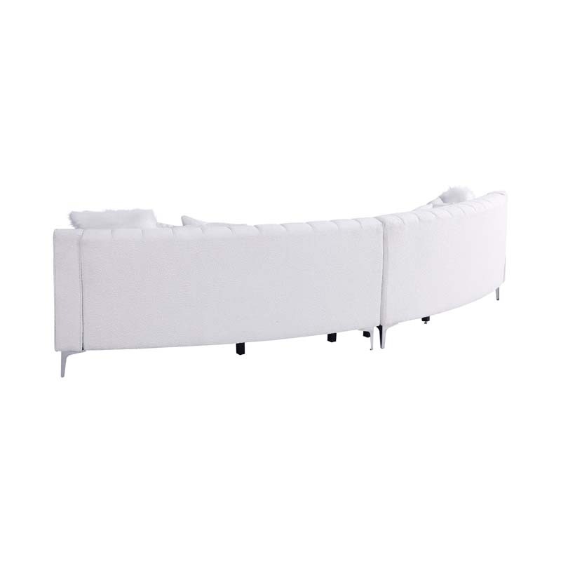 Luxury Modern Style Curved Sofa, Upholstery Boucle Sofa Couch with Ottoman and 6 Pillows