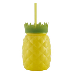 Children Pineapple Plastic Straw Cup