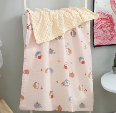 Cotton Baby Blanket/ Minky Dot Baby Blanket
