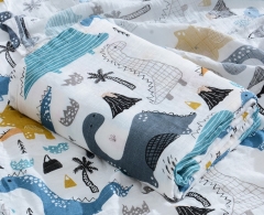 2 Layers 70% Bamboo 30% Cotton Baby Muslin Swaddle Blanket