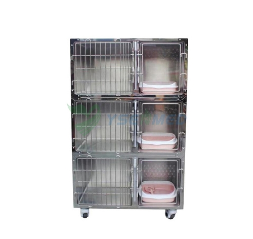 High grade pet stainless steel cat cage with independent toilet